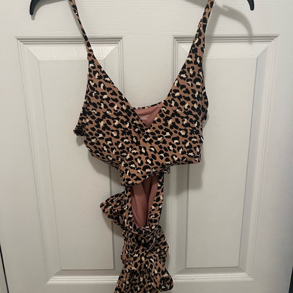 aerie cheetah print wrap one-piece - Picture 2 of 3
